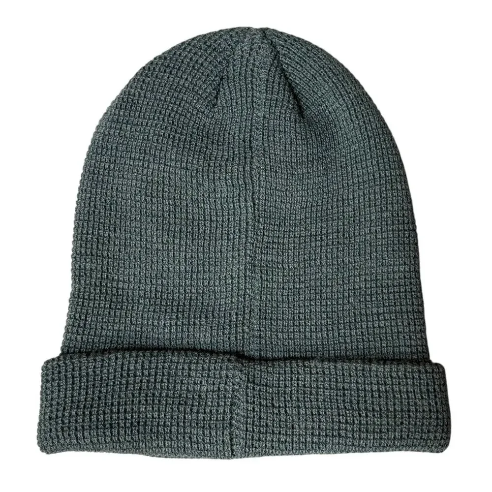 Vuori Alpine Waffle Knit Beanie Grey Ski Hat OS Unisex NWOT - Picture 2 of 6